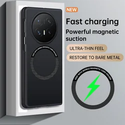 Sleek Frameless Luxury Magnetic Ring Phone Case for Honor Magic V6 (Black)