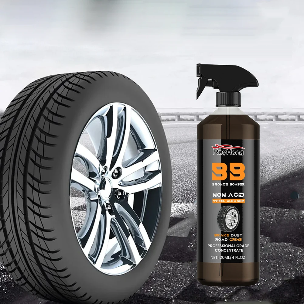 Wheel Rim Cleaner 120ml Powerful Rim Brake Buster Spray Dust Remover Car Wash Wheel Cleaning Spray for Cleaning Wheels and Tires