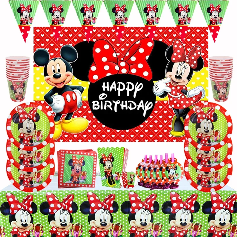 20Pcs palloncini Foil Disney Minnie Mouse Head Party 32 palloncini rosa  rossa numero compleanno bambini Baby