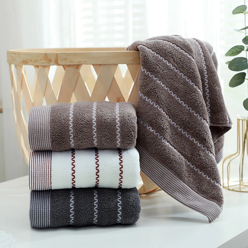New soft high Absorbent Bath Towel Adult Bath Solid Color Soft Affinity Face Thickened Cotton Towel Travel Sports Towel 6
