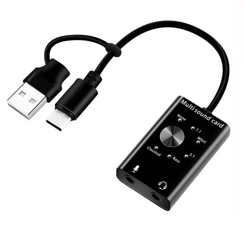 USB External Sound Card Type C To Jack