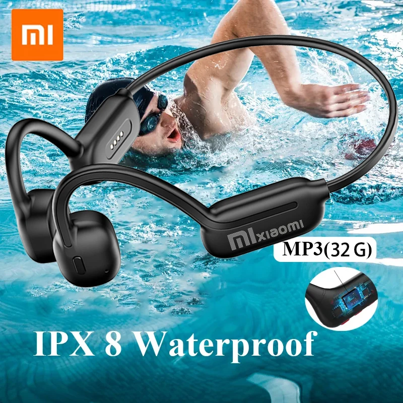 

Беспроводные наушники Xiaomi с костной проводимостью, Bluetooth, IPX8, Водонепроницаемый MP3-плеер, Hi-Fi наушники с ушным крючком, гарнитура с микрофоном для плавания