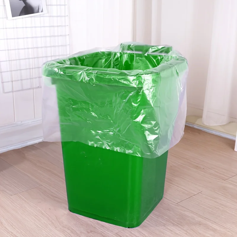Trash Bags Garbage Bags 50PCS Large Garbage Bags Plastic Thickened Rubbish Bag Transparent Leak Proof Trash Storage Bags Home Hotel Garbage Can Liner