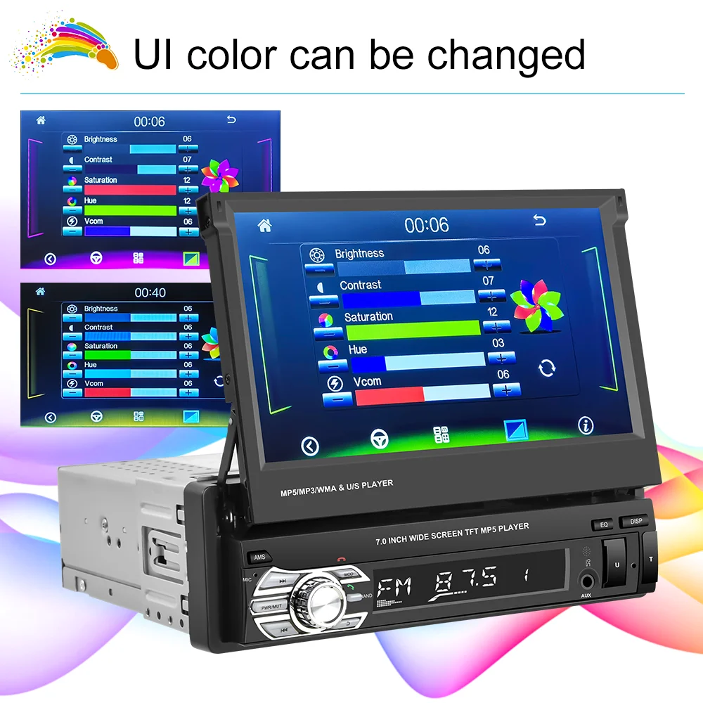 Podofo 1 din Car Radio Android Universal Multimedia Player Carplay 7