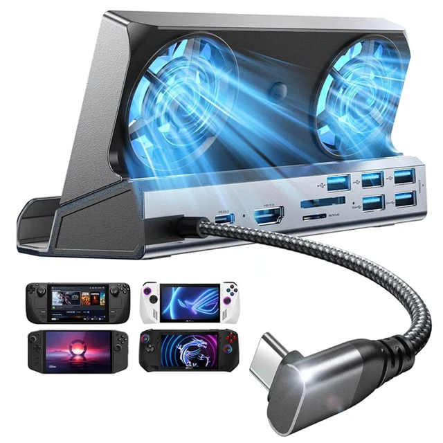 Docking Station 12-in-1 Per Steam Deck E ROG Ally - Con HDMI 4K, 6 Porte USB, Ethernet E Raffreddamento - Foto 13