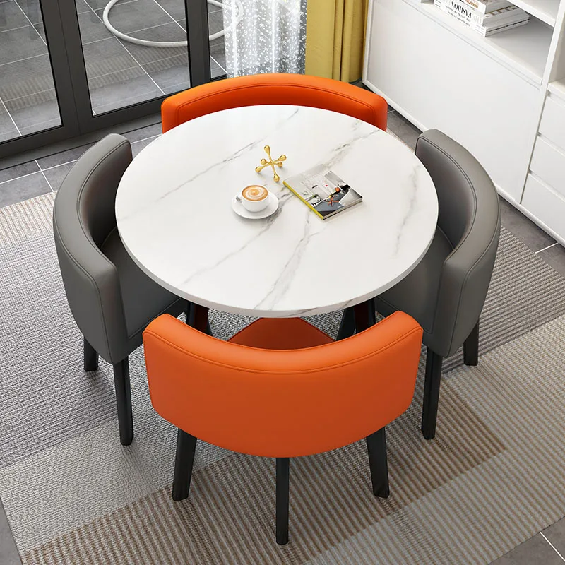 

Round Center Table Modern Entryway Night Restaurant Floor Table Dinning Chairs Set Of 4 Mahjong Mesas De Jantar Room Furniture