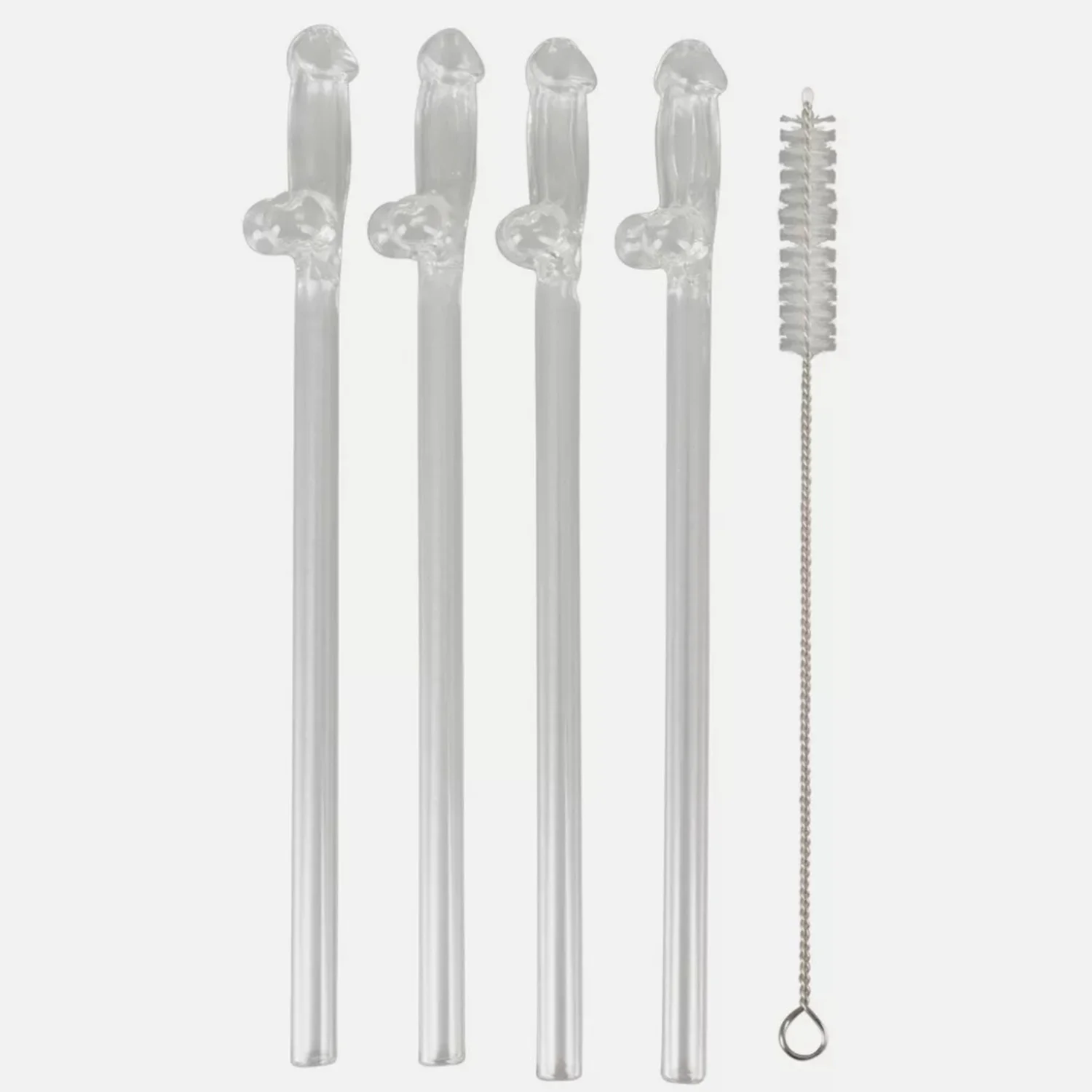 4Pcs Bachelorette Party Penis Glass Straws Reusable Novelty Nude Dick Drinks Straw For Hen Night Bar Wedding Team Bride Supplies
