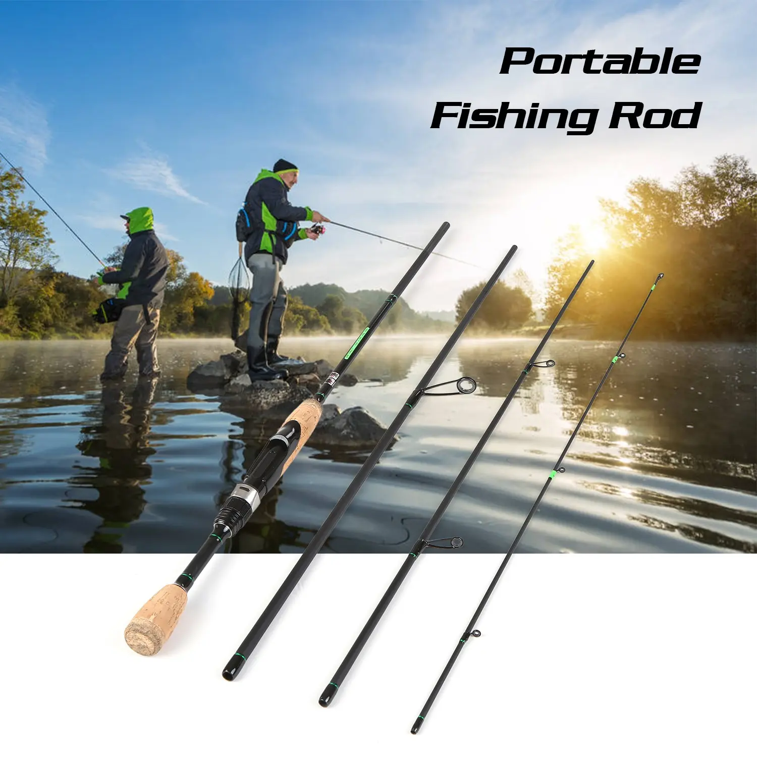 Portable Travel Spinning Fishing Rod 6.8FT Lightweight Carbon Fiber 4  Pieces Fishing Pole For Outdoor Fishing - AliExpress
