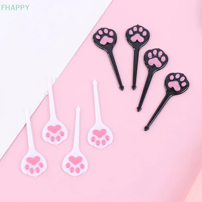 8Pcs/set Cat meat ball cat paw fruit stick cute cake dessert fork decoration