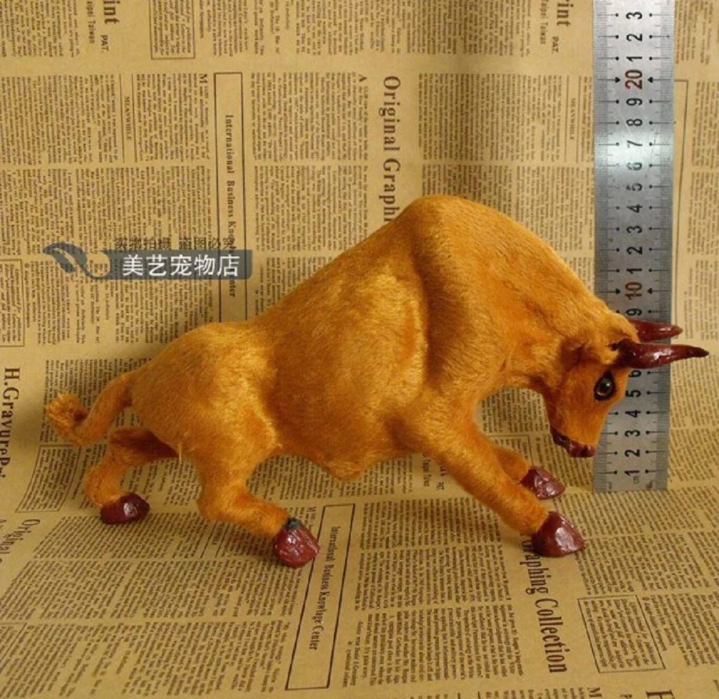 

new simulation cattle toy lovely handicraft yellow cattle doll gift about 30x8x16cm