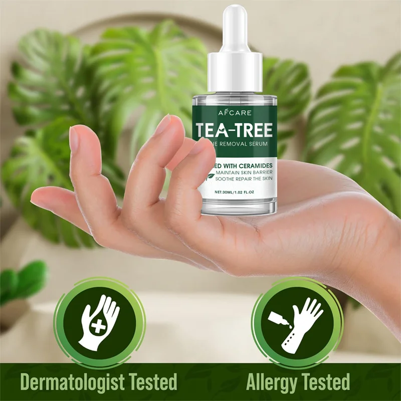 Acne Tea Tree Serum Relief Vegan Non-Sticky Clear Balanced Skin for Soothing Calming Irritated Moisturizing Skin Care Product 4