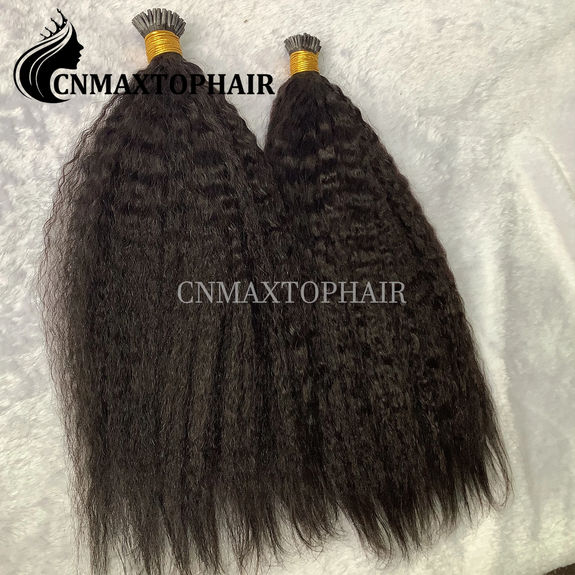 Italian Keratin I Tip Hair Extensions Best Quality Cuticle Aligned Hair Kinky Straight Women Color