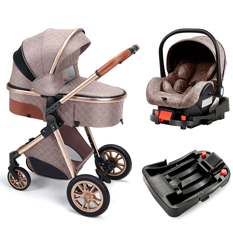 Baby Stroller 3 In 1 High Landscape Stroller for Newborns Infant Trolley Wagon Portable Baby Carriage with Base baby stroller