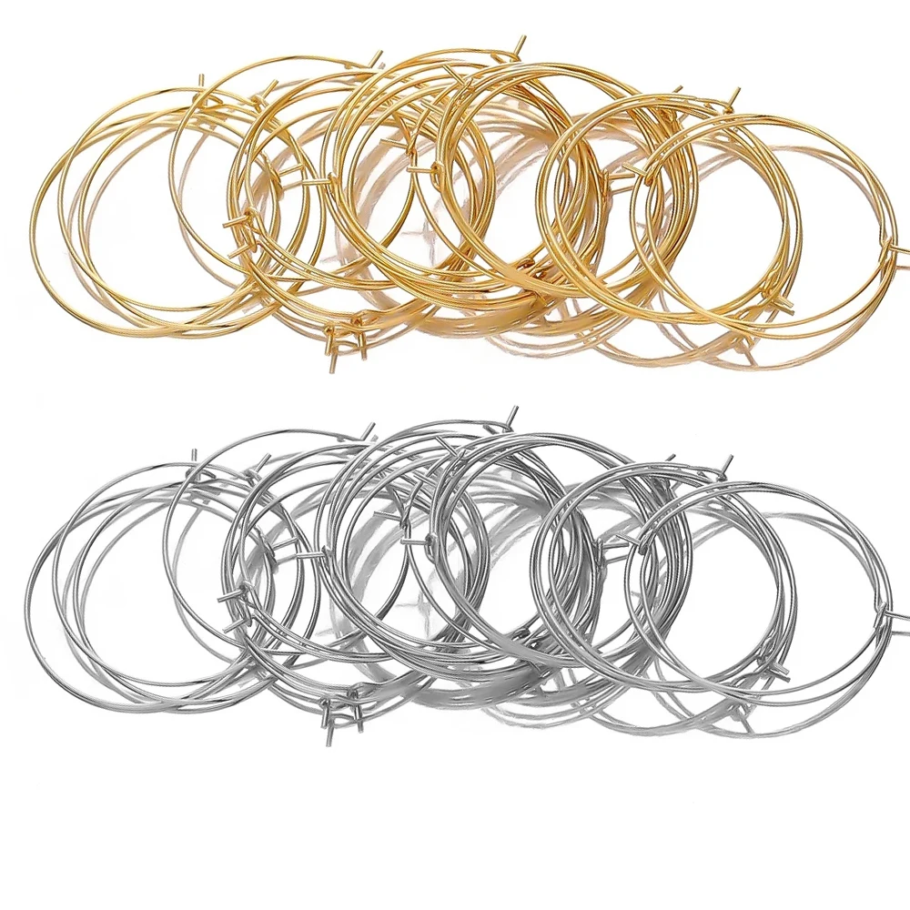 20 teile/los Hohe Qualität Edelstahl Gold Großen Kreis Draht Ohrringe für DIY Hoop Ohrring Schmuck Machen Zubehör Liefert