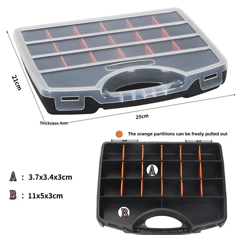 Caja organizadora de herramientas, caja de almacenamiento de piezas de Hardware, organizador de piezas con divisores ext