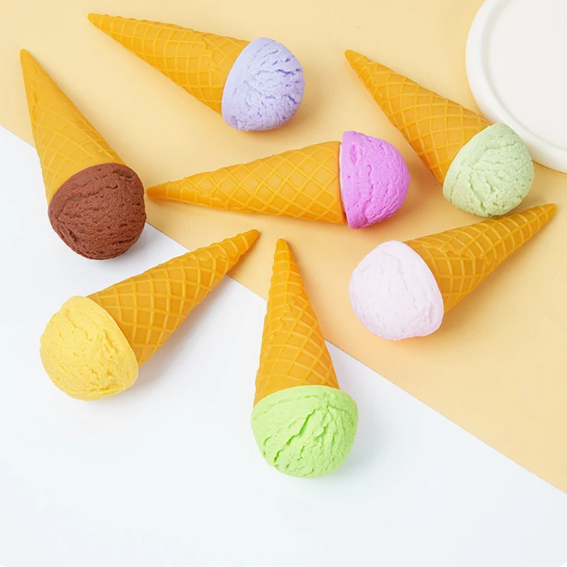 Funny Simulation Ice Cream Models Multi-coloured Realistic Cream Cone Food Children Toys Fun Milk Tea Shop Cake Decoration Gift