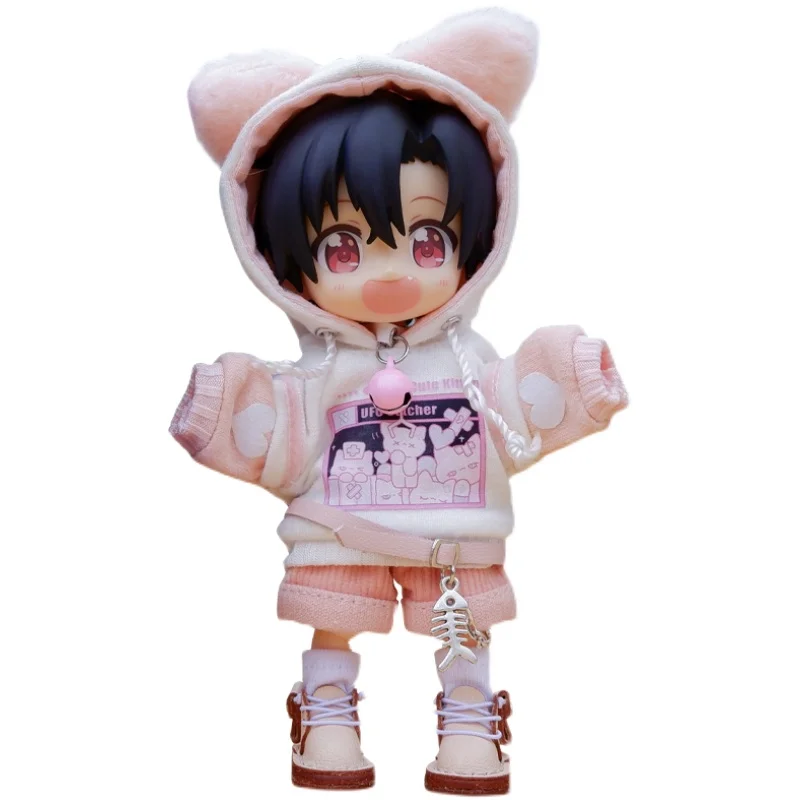 Ob11 Clothes Cat Sweatshirt Dolls Cat Ear Hoodie Casual Jacket With Bell For Obitsu11, Molly, Gsc Body, Ddf, Ymy, 1/12bjd Dolls 6