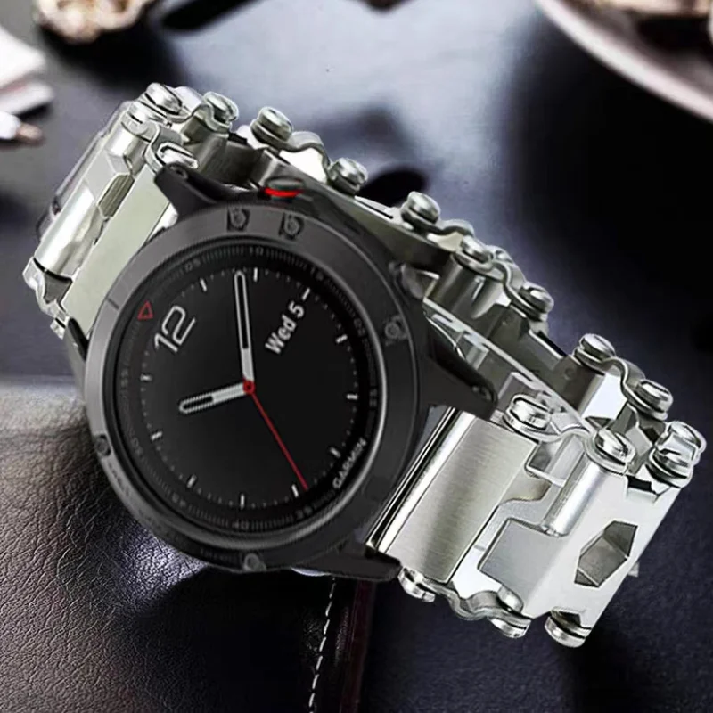 22mm Metal Outdoor Multifunctional Tool Wristband