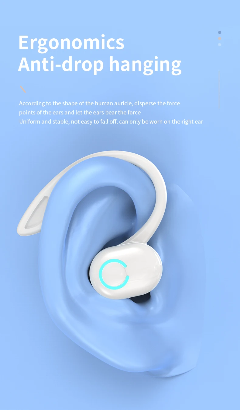 Description Picture 5 of itemVAORLO Bluetooth 5.2 Business Wireless Headphone Ear-Hook Mini HIFI Bass Noise Cancelling Earphone With Mic Sport Game Headset
