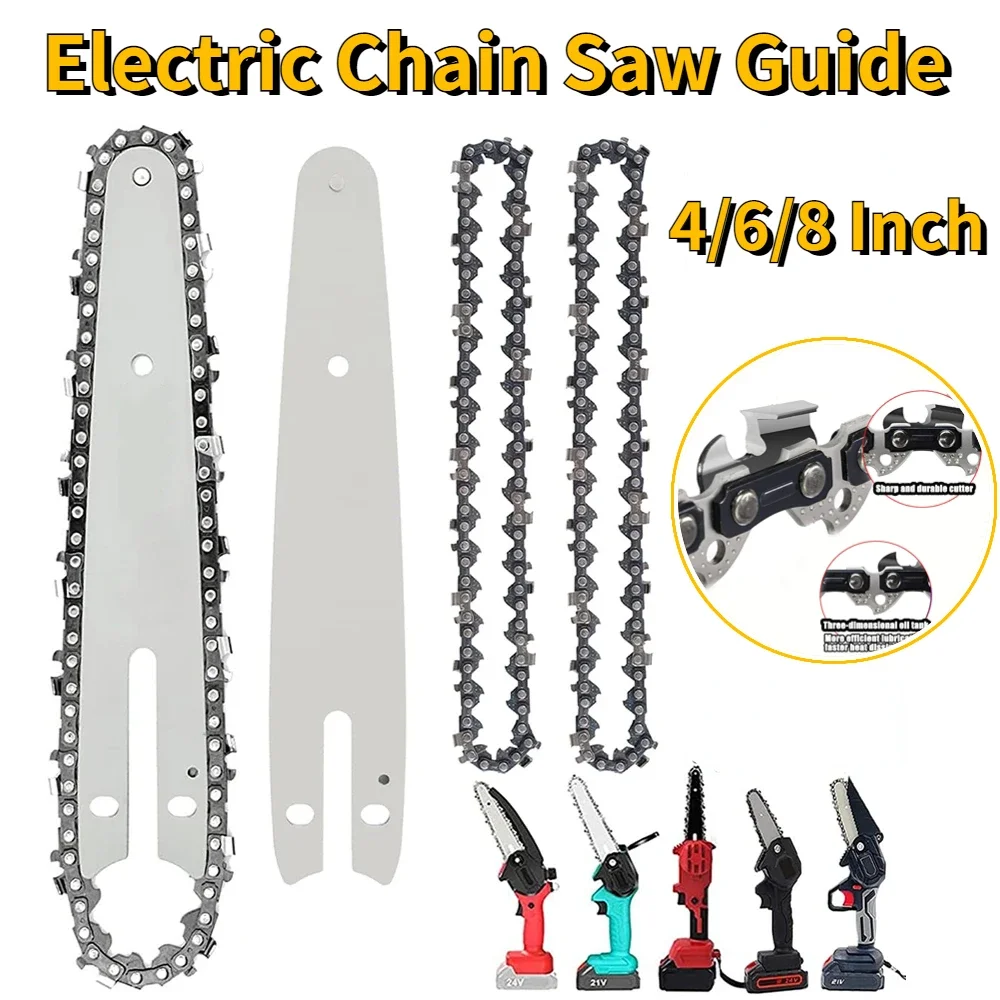 4/6/8 Inch Electric Chain Saw Guide Replacement Mini Steel Chainsaw