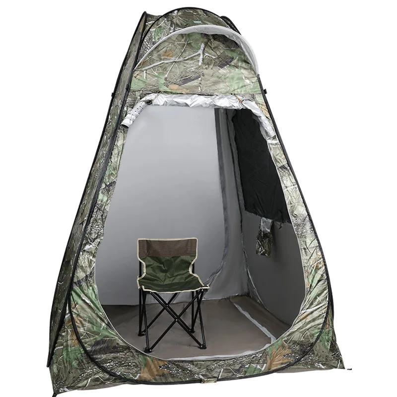 Camouflage Ice Fishing Tent 1Person Anti-mosquito Rain-proof Sunscreen Double Doors 2Windows Pop Up Quick Open 150*150*190Cm camping tent portable tent survival tent