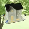 Home Style Bird Feeder Outdoor Swing Solar Bird Feeder Creative House Patio Feeder Outdoor Hanging Decoration 2