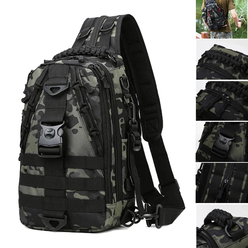 

Men's Military Tactical Climbing Shoulder Bag, Army Cross Body Sling Chest Bags, Trekking, Crossbody, Hiking Pack for Male, Outd