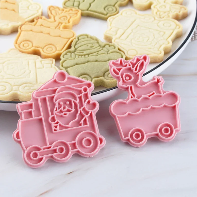 Cookie Cutter 6Pcs/set Christmas Train Cookie Mold Stamp Biscuit Mold Cookie Cutter DIY Fondant Baking Cake Decoration Tools Bakeware