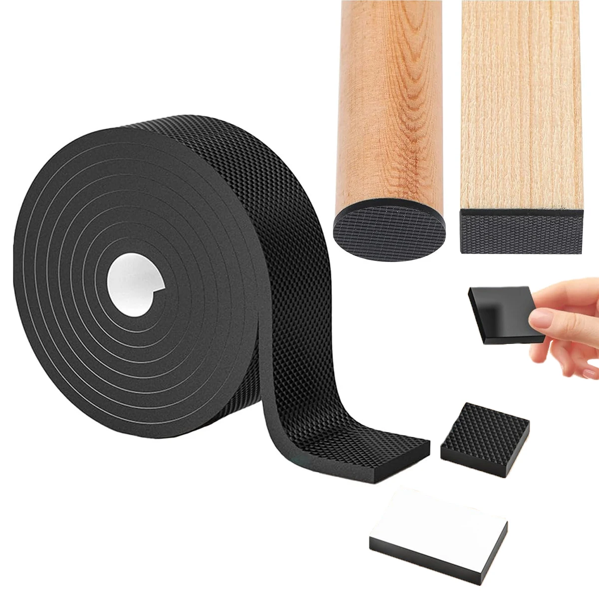 Almohadillas autoadhesivas para muebles de 2 m de grosor: almohadillas antideslizantes para patas de sillas, protectores de suelo que reducen el ruido para sillas y mesas