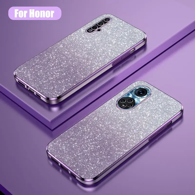 Lux Gradient Glitter Plating Case – Elegant Silicone Back Cover