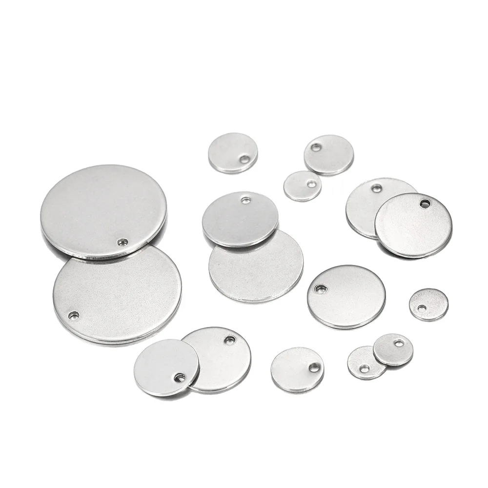 

10-20pcs/Lot 6-30mm Stainless Steel Round Pendant Tag Disc For Jewelry Making