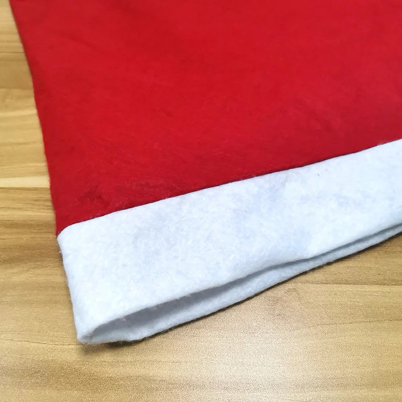 (1pcs) 60cm*50cm Red Christmas Hat Chair Back Cover Xmas Home Handmade DIY Christmas Festival Decorations Holiday Gifts