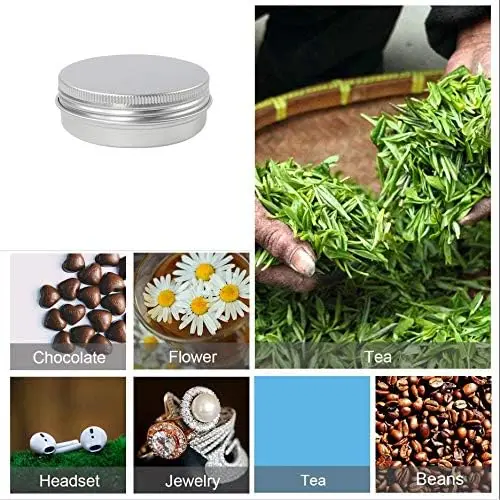 Empty Aluminum Tins Cans Silver Metal Round Cans with Screw Lid for Salve Spices Candles Lipstick 5-10pcs 5g-100g for aluminum tins cans