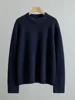 Women's 100% Cashmere Thickened Knit Sweater Round Neck Back Stitching Design Ladies Long Sleeve Knitwear Tops for Winter New 3