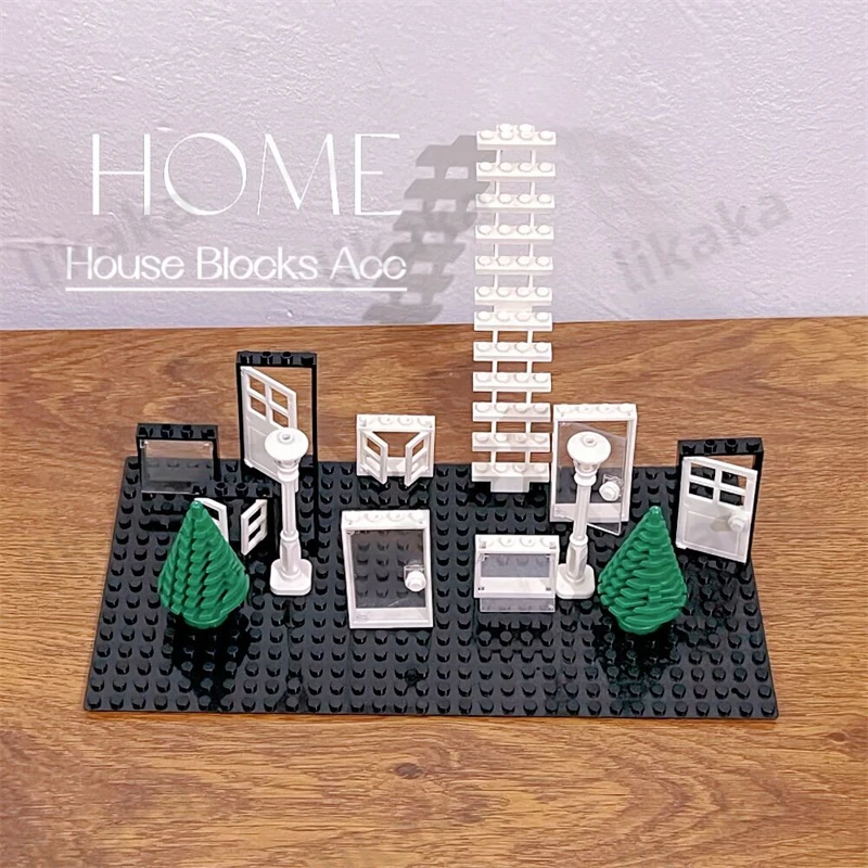 

MOC Door Window Set Building Blocks Compatible Classic House Architecture Blocks Parts City Friends Bricks DIY Toys for Kids