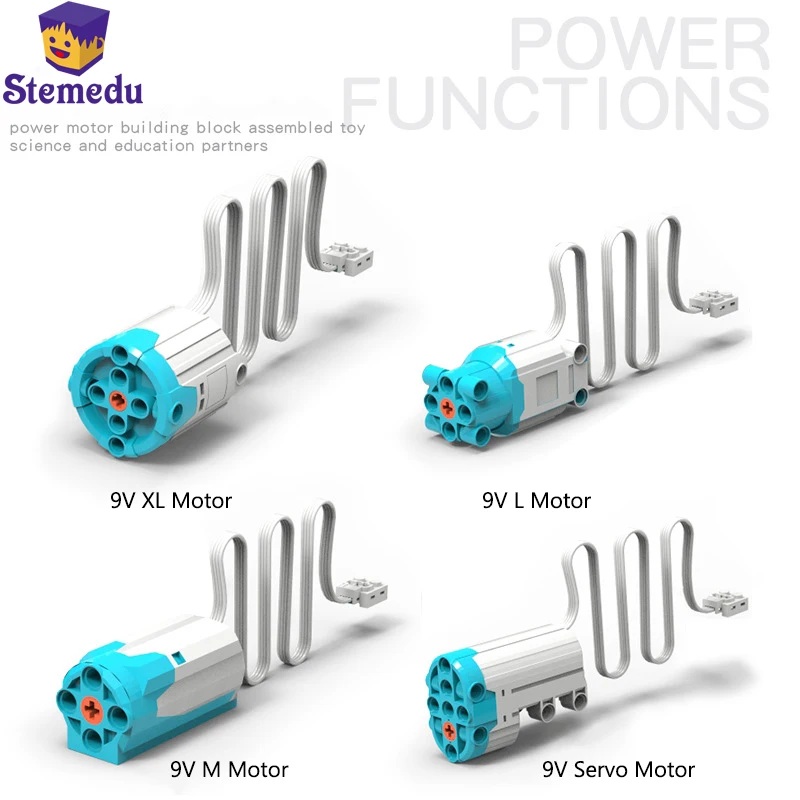 

Building Blocks Power Motors Technology Mechanical Set Blue and White Motor MOC Conversion PF Pieces Science and Education Block