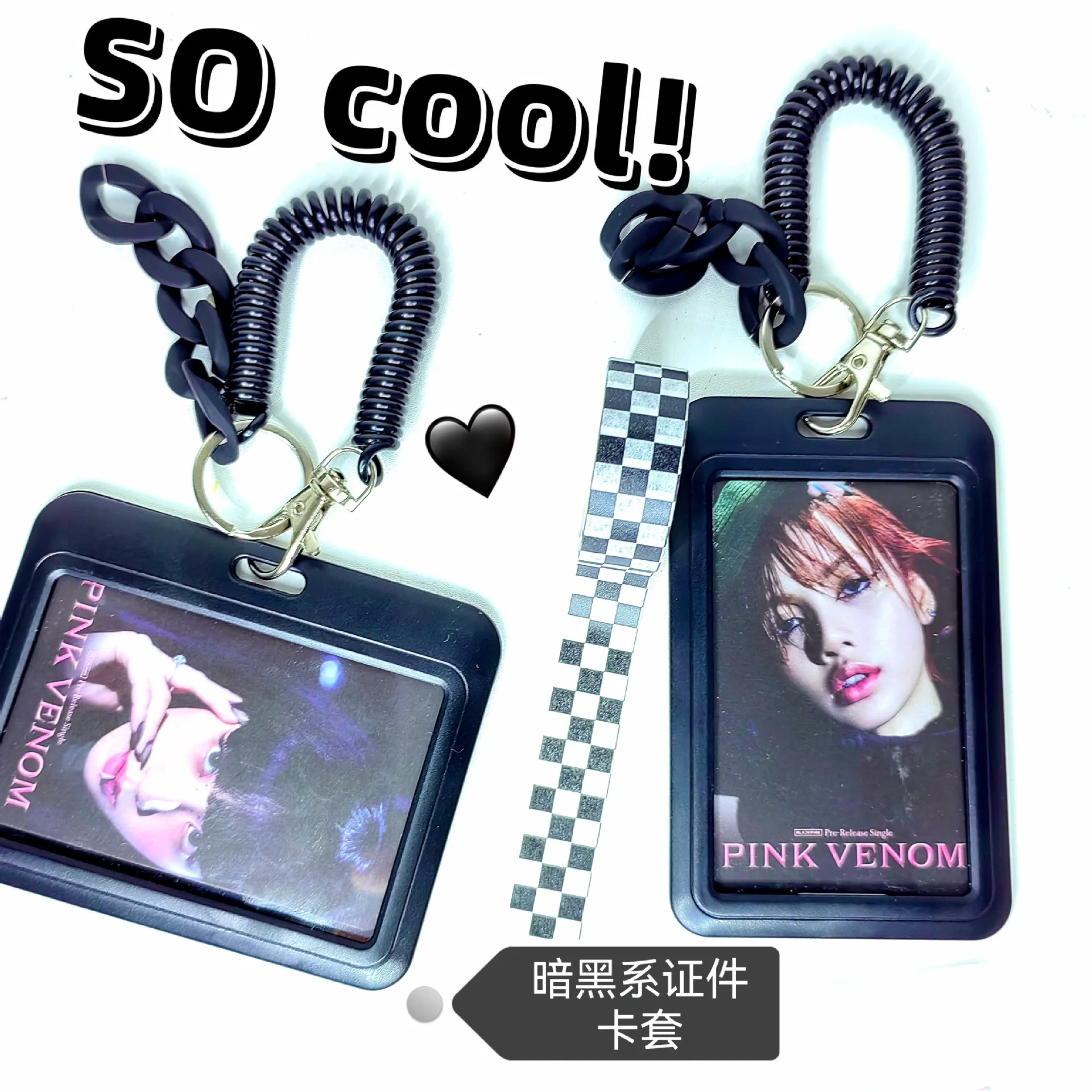 MINKYS Black Series Kpop Photo Card Holder Idol Photo Protective Display Photocards Protective Holder Kawaii Stationery 5