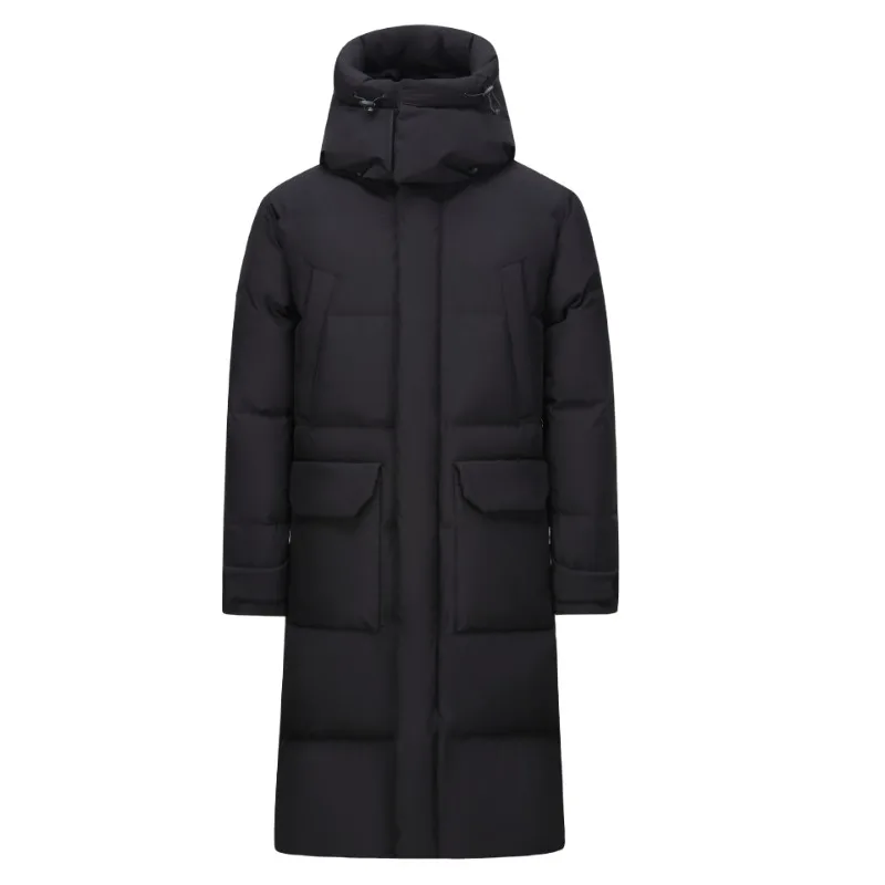 Winter Thick （Winter) Warm X-Long Couple Down Jackets New Women's Men's 90% White Duck Down Korean Tooling Style Coats