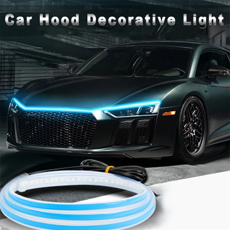 Car Hood Daytime Running Led Light Strip Waterproof Flexible Auto