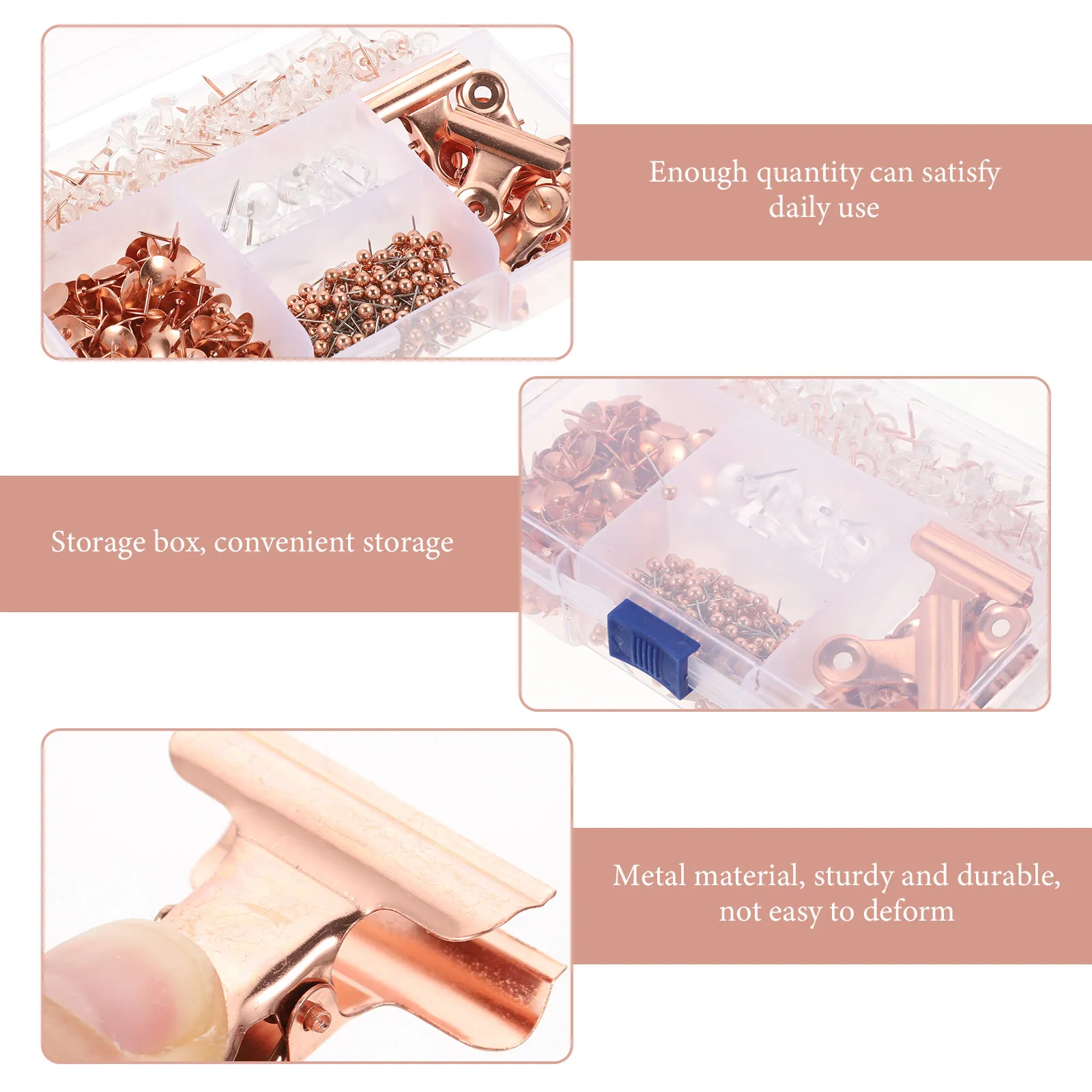 1세트 사무용 종이 클립 다기능 바인더 클립 장 헤더핀 내마모성 정리 도구 문서 홀더