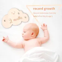 8pcs/set Wooden Baby Milestone Cards Cute Cloud Shape Milestone Memorial Monthly Baby Commemorativenir Newborn Photo Accessories 2