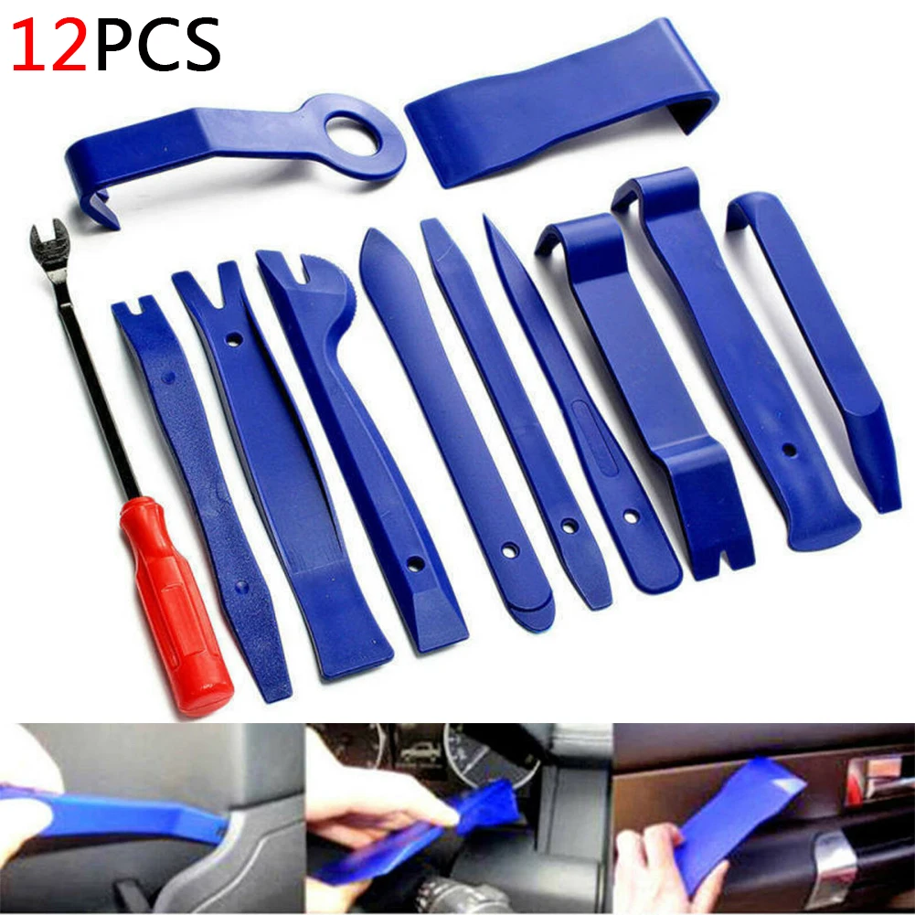 

12 Pcs Car Pull Lever Opening Tool Kit For Car Audio Door Trim Panel Clip Car Audio Interior Repair Tool