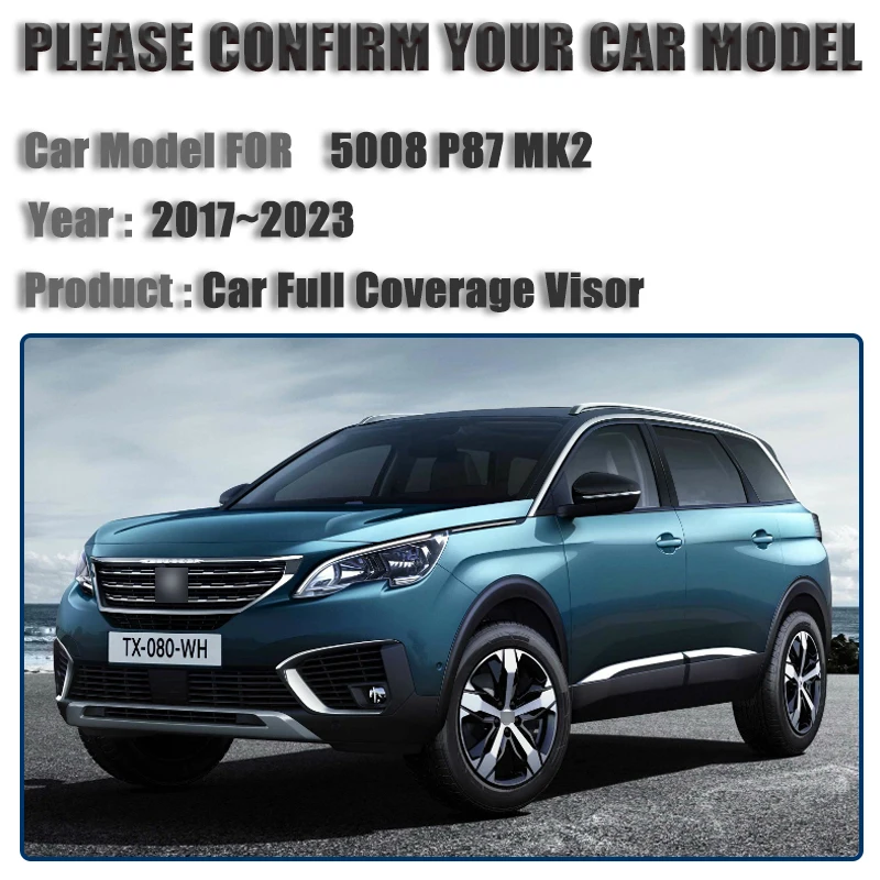 Car Anti-UV Visor Sunshades Windshield Sun Blind Cover Interior Parts For Peugeot 5008 P87 MK2 car sunshade windshield sunshade windshield sun shade