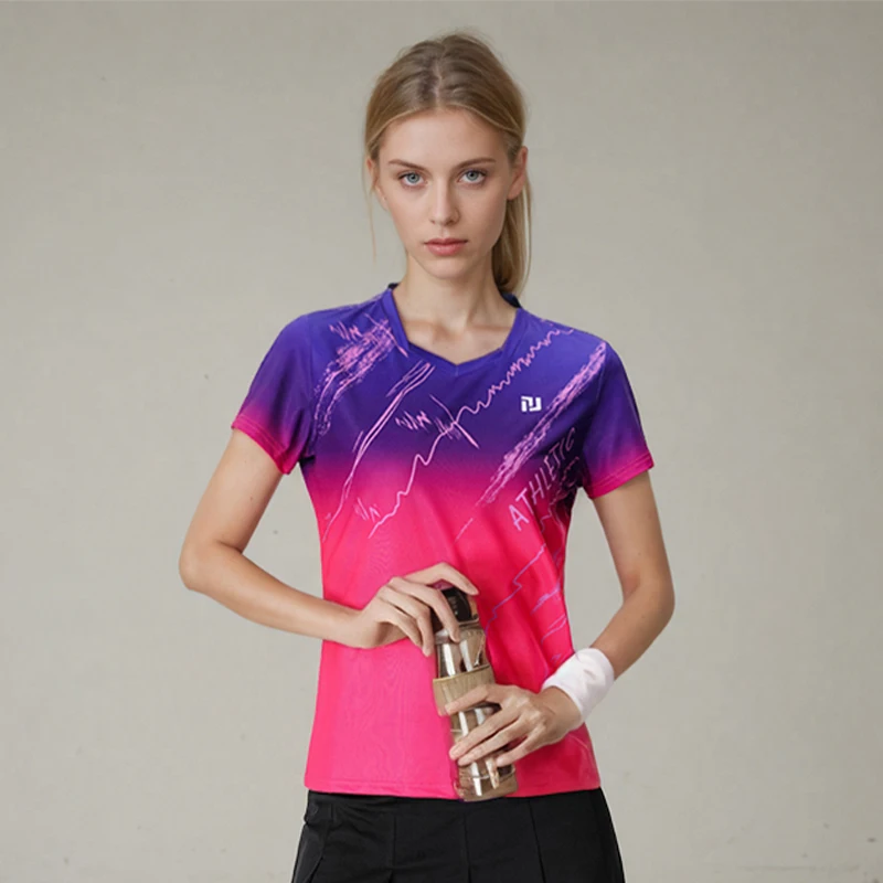Hot-selling table tennis T-shirt set women's quick-dry badminton tennis clothes breathable sportswear customization