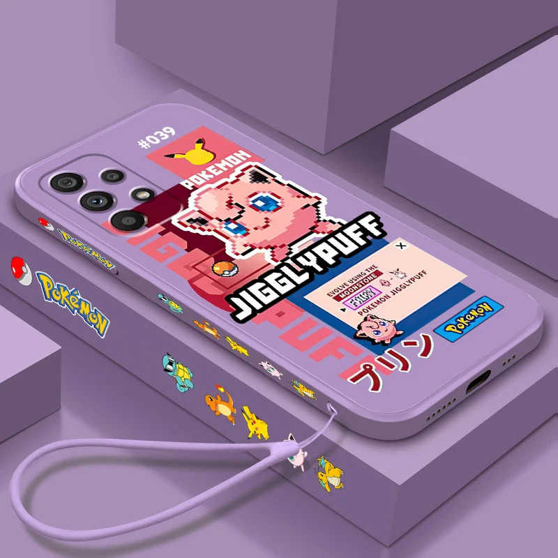 Pokemon Jigglypuff Gardevoir Liquid Left Rope Per Samsung Note 20 10 A54 A31 A14 A03 A22 A34 A04 A24 Ultra Plus 5G Back