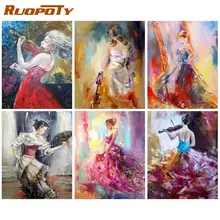 

RUOPOTY Colorful Woman DIY Pictures By Number Kits Home Decor Painting By Numbers Figure Drawing On Canvas HandPainted Art Gift