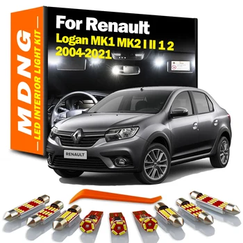MDNG Accessories Interior Map Dome Light Kit For Renault Logan MK1 MK2 I II 1 2 2004-2016 2017 2018 2019 2020 2021 Car LED Bulbs 1