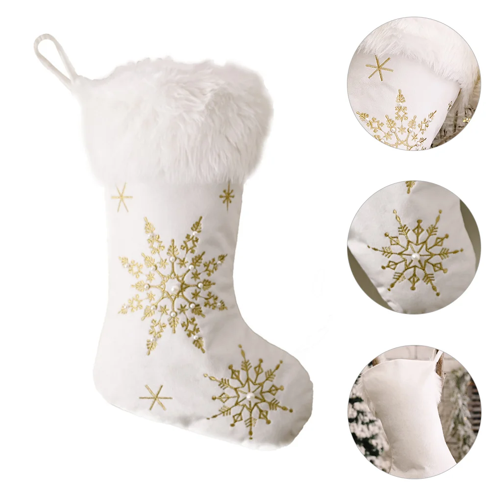 

1Pc Chic Christmas Sock Pendant Gift Candy Surprise Bag Christmas Sock Decor