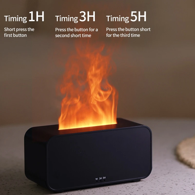 Air Humidifier Essential Oil Diffuser Aroma Aromatherapy Machine Colorful Light Perfume Fragrance Simulation Flame