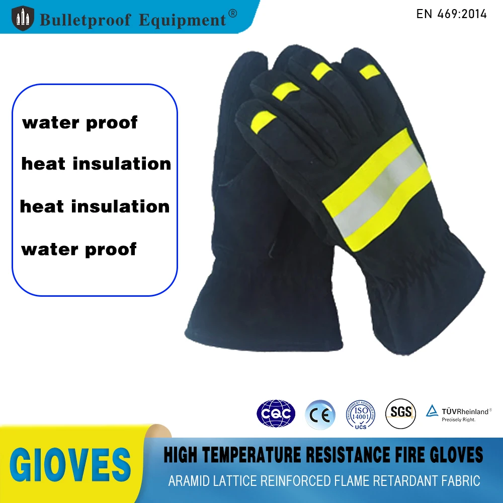 

CE Certificates Firefighting gloves Made Of Aramid Fabric, Fireproof And High Temperature Resistant